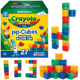CreateOn Crayola PIP Cubes 27-piece set with colorful blocks for imaginative open play.