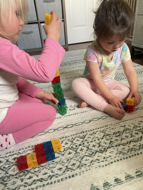 CreateOn Crayola PIP Cubes open ended learning visuals for shapes and colors exploration.