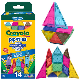 CreateOn Crayola Retro PIP tiles show castle and rocket designs for imaginative play.