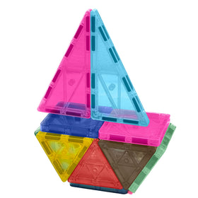 CreateOn Crayola Retro PIP tiles with magnetic edges enable easy stacking and quick builds.