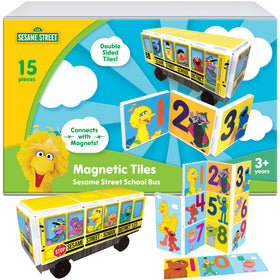 CreateOn Sesame Street magnet tiles bus for imaginative building play