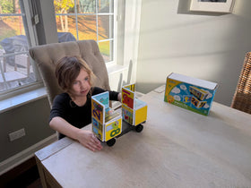 CreateOn Sesame Street wheeled chassis enables bus-building and imaginative play