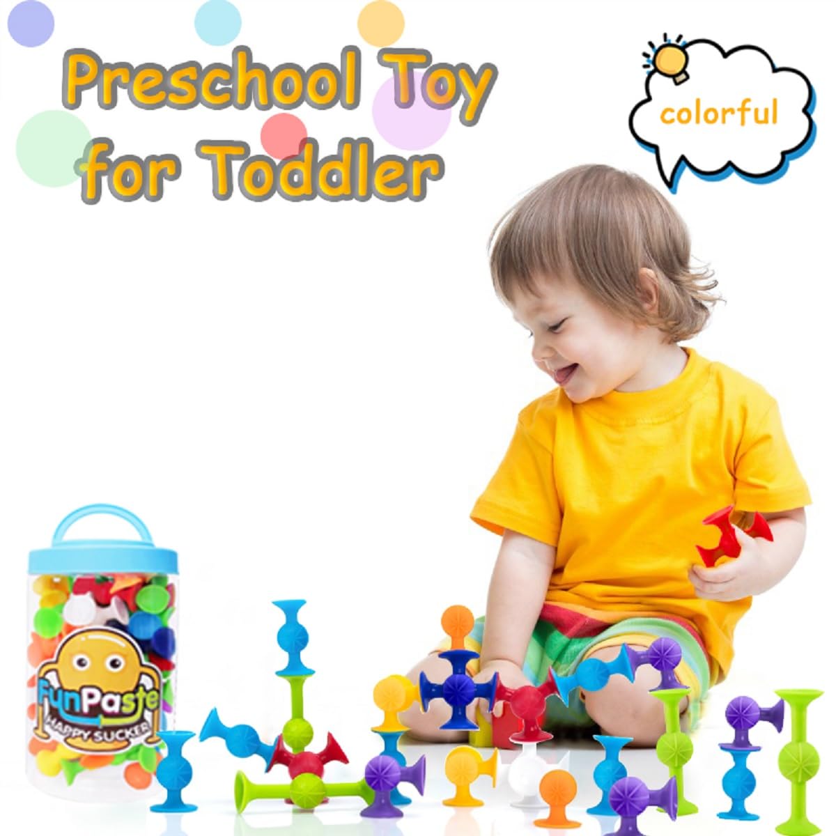 CreateView bath toy on window surface for versatile non-slip play.