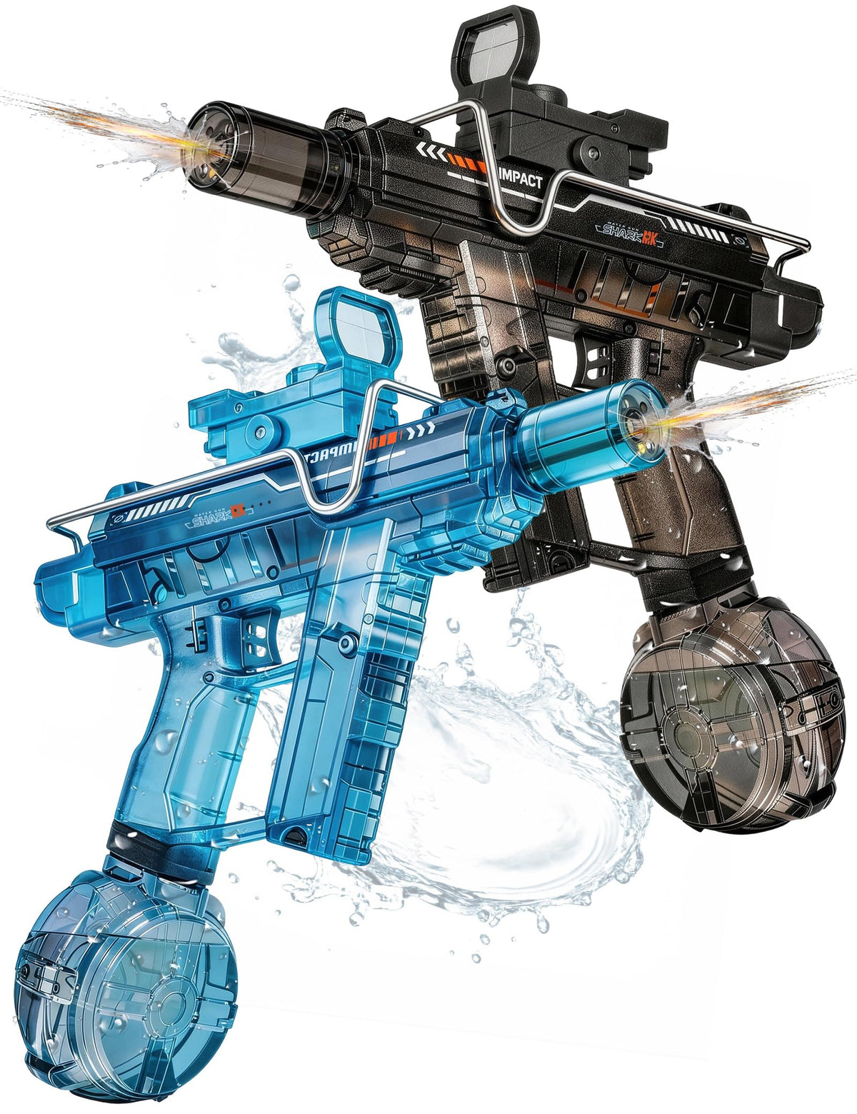 CreatiMachi electric water gun 2-pack front view for outdoor family battles