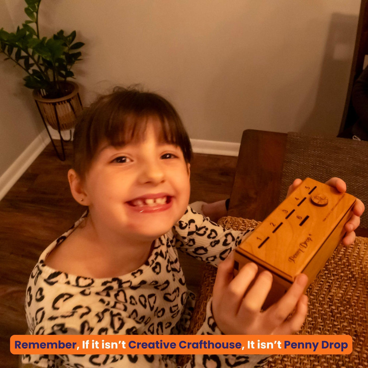 Creative Crafthouse Penny Drop Game floorboard sides emphasize durable build.