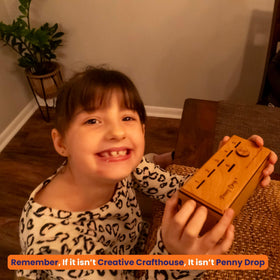 Creative Crafthouse Penny Drop Game floorboard sides emphasize durable build.