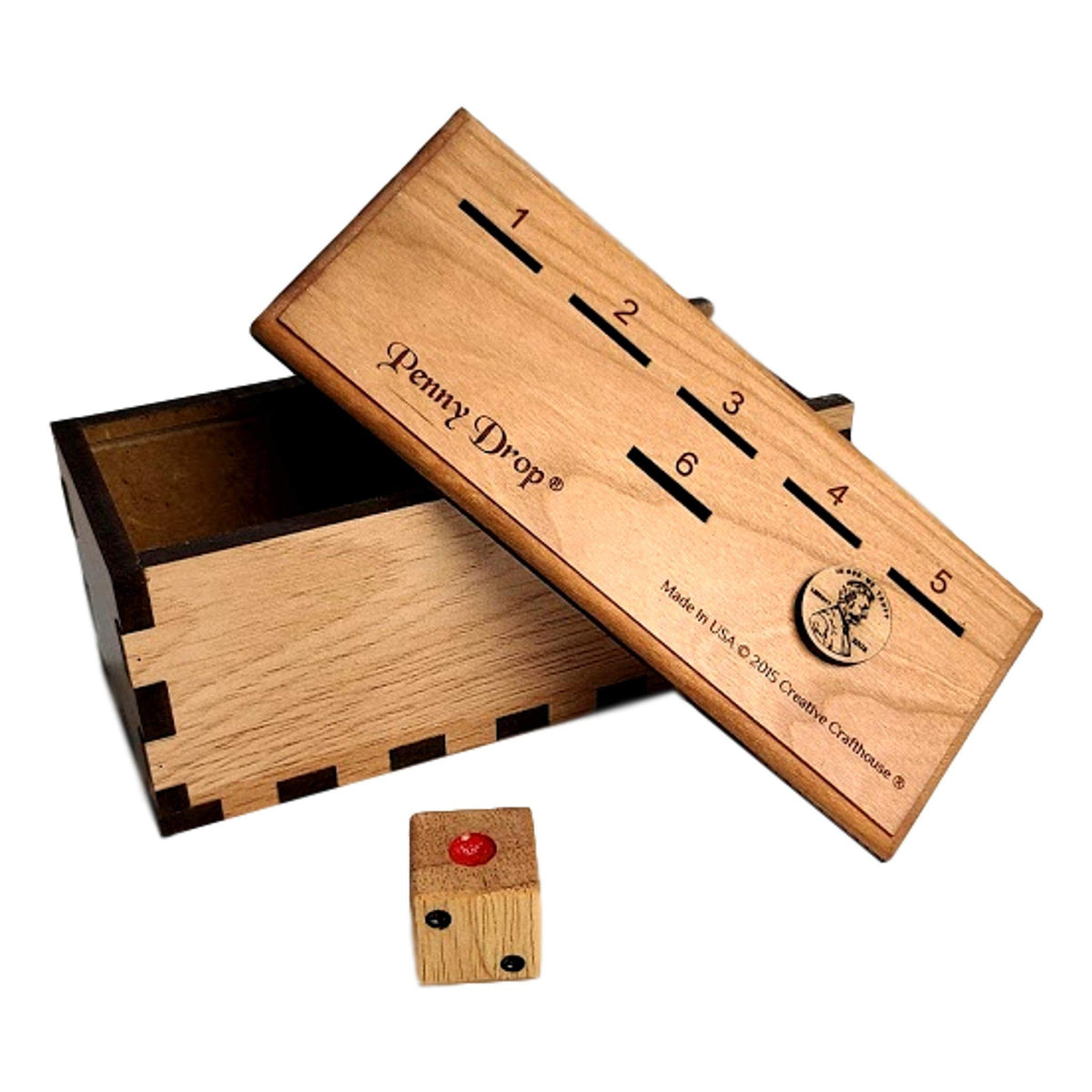 Creative Crafthouse Penny Drop Game pennies on board for engaging gameplay.