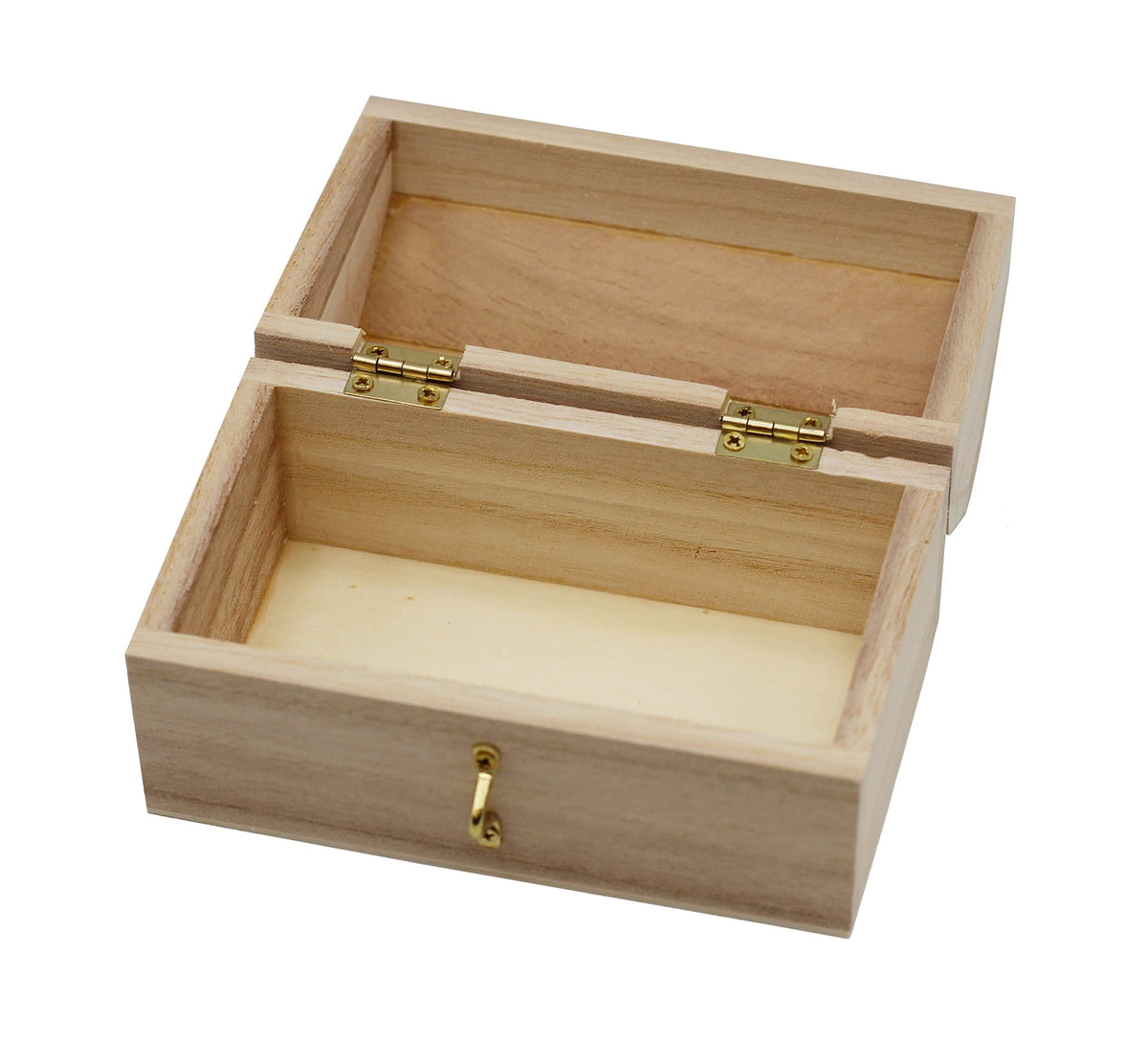 Creative Hobbies treasure chest front clasp is lock-ready for secure coins and treasures.
