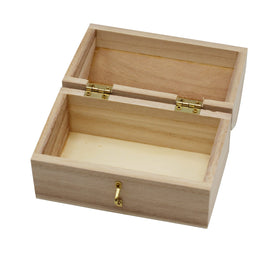Creative Hobbies treasure chest front clasp is lock-ready for secure coins and treasures.
