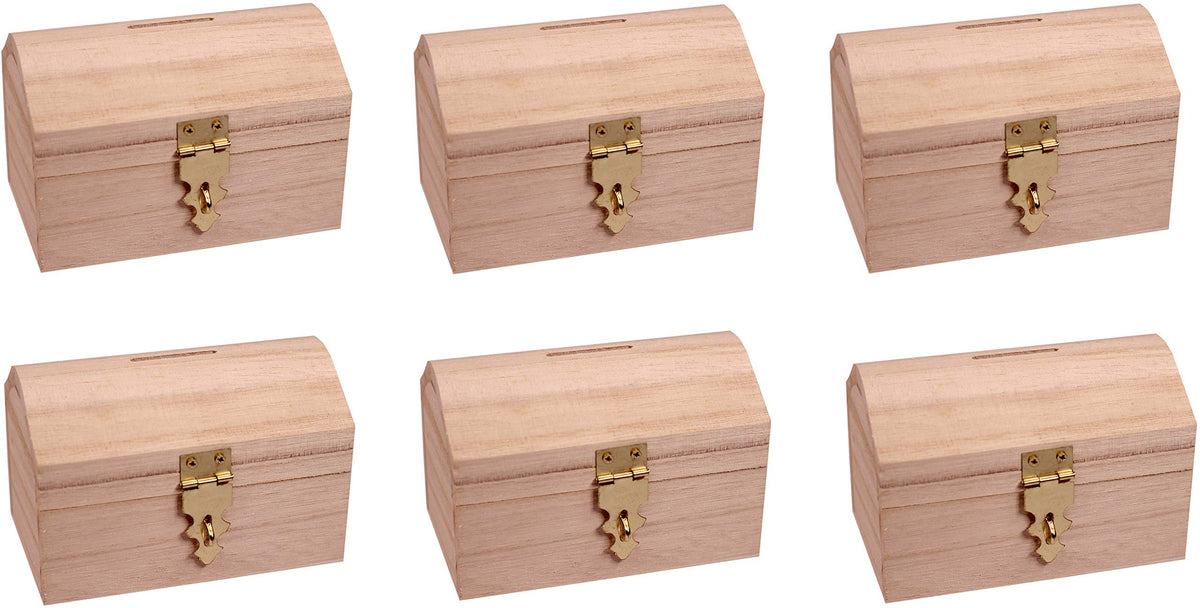 Creative Hobbies treasure chest ready to decorate for DIY crafts and keepsake storage.