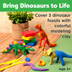 Creativity for Kids Clay Dinosaurs with colorful clay enhances fine motor skills and creativity
