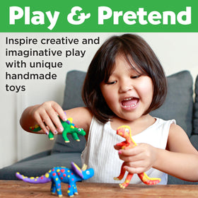 Creativity for Kids Clay Dinosaurs dino pose ideas inspire storytelling and pretend play