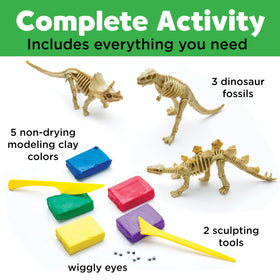 Creativity for Kids Clay Dinosaurs sculpting tools enable precise shaping and detailed dinos