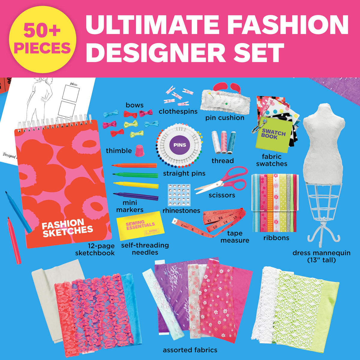 Creativity for Kids Design by You Fashion Studio fabric samples showcase textures for creative outfits