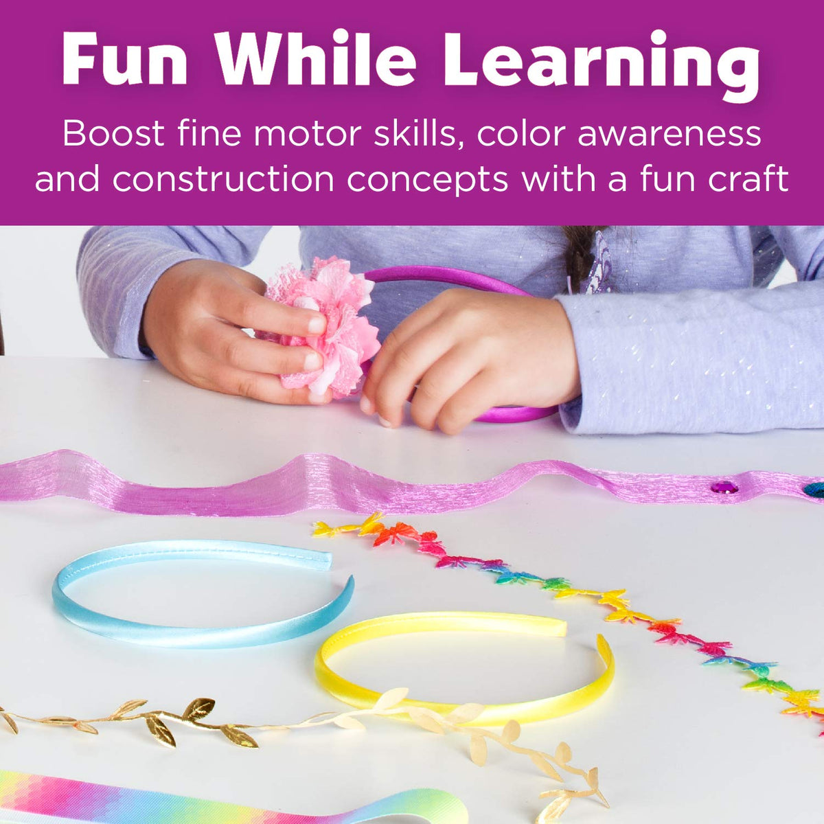Creativity for Kids Fashion Headband Making Kit ribbon bundle for color matching