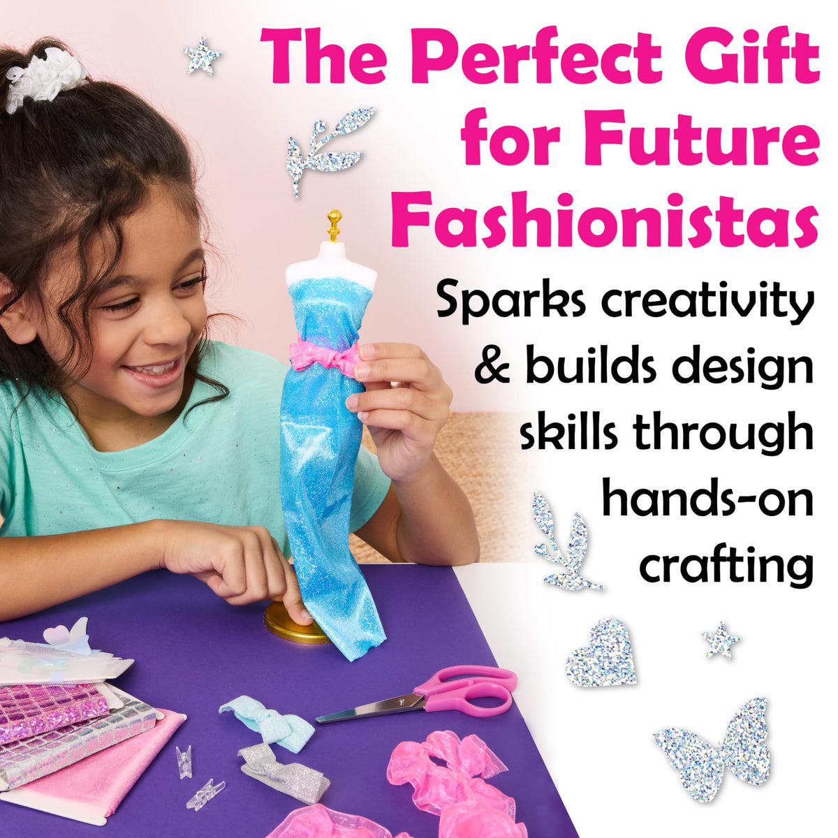 Creativity for Kids Glam Studio no-sew tools simplify design sessions for beginners.