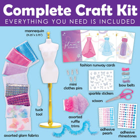 Creativity for Kids Glam Studio rhinestones and trims sparkle to elevate party-ready looks.