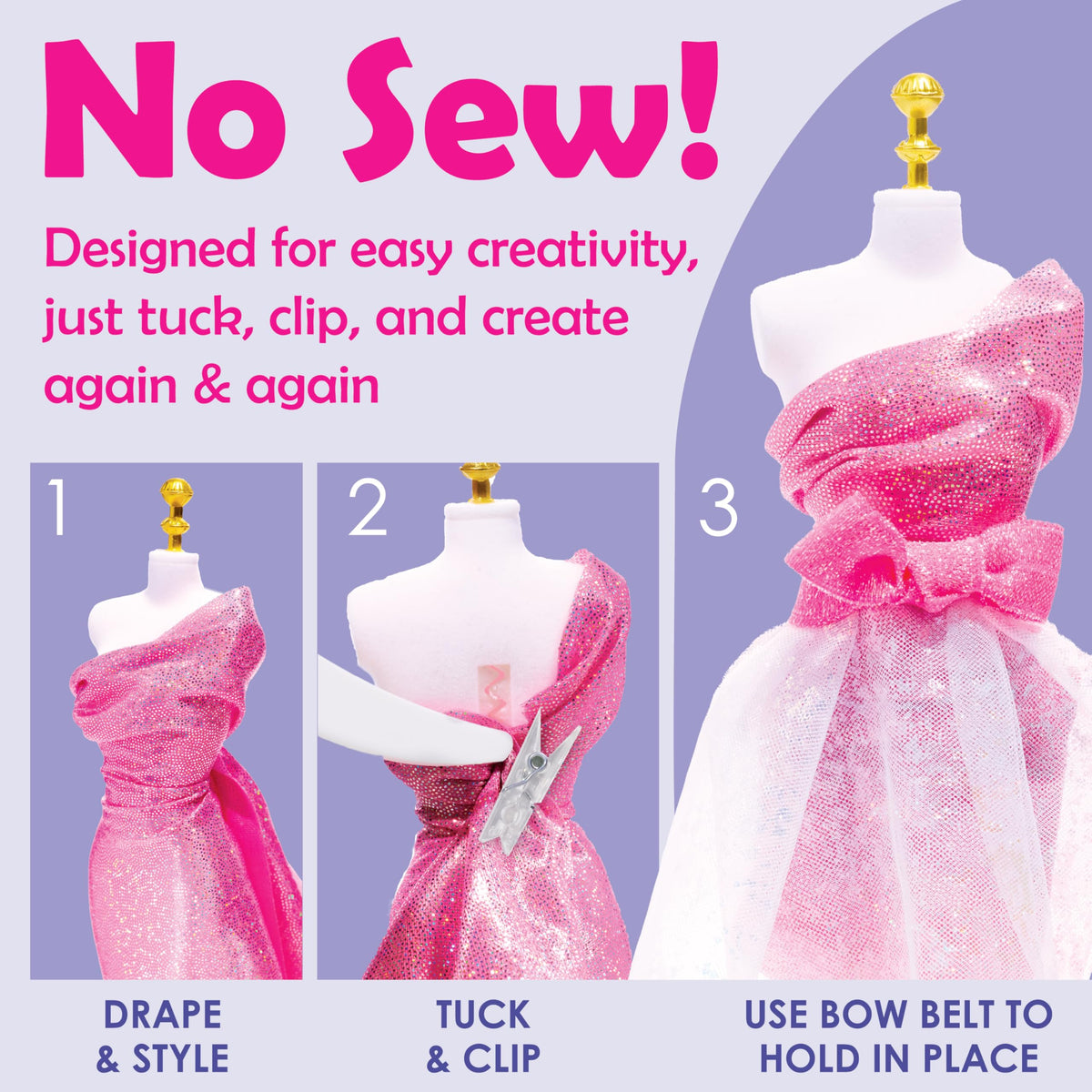 Creativity for Kids Glam Studio runway backdrop helps showcase designs with confidence.