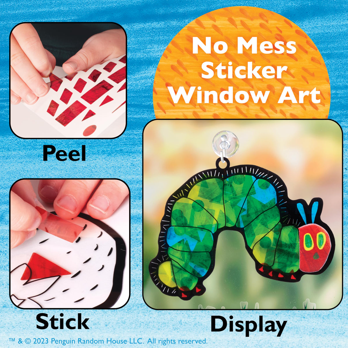 Creativity for Kids Hungry Caterpillar suncatchers showcase educational colors and patterns