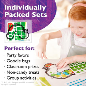 Creativity for Kids Hungry Caterpillar suncatchers are peel-and-stick, fostering fine motor skills