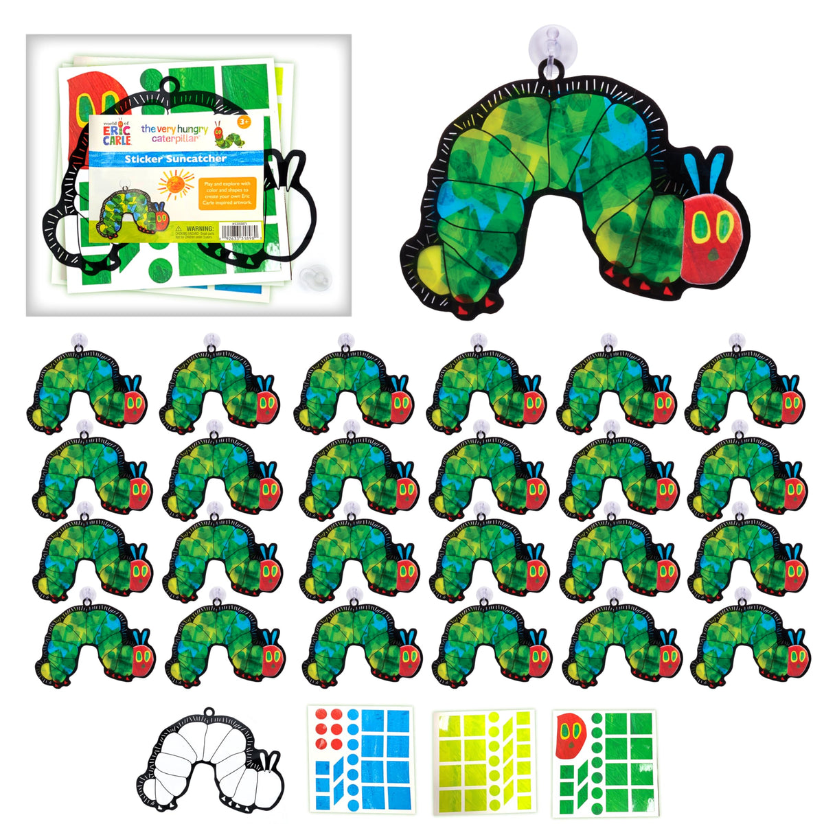 Creativity for Kids Hungry Caterpillar suncatchers brighten windows with vivid window art