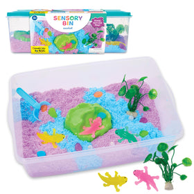 Creativity for Kids Sensory Bin Axolotl with blue and purple foam for tactile exploration
