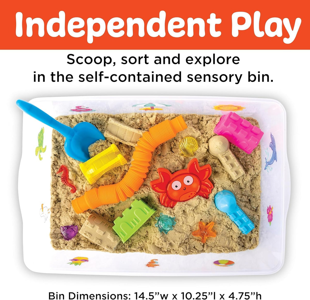 Creativity for Kids Beach bin with lid for easy cleanup and storage