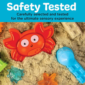 Creativity for Kids Beach sensory bin with sensory sound tube for interactive learning