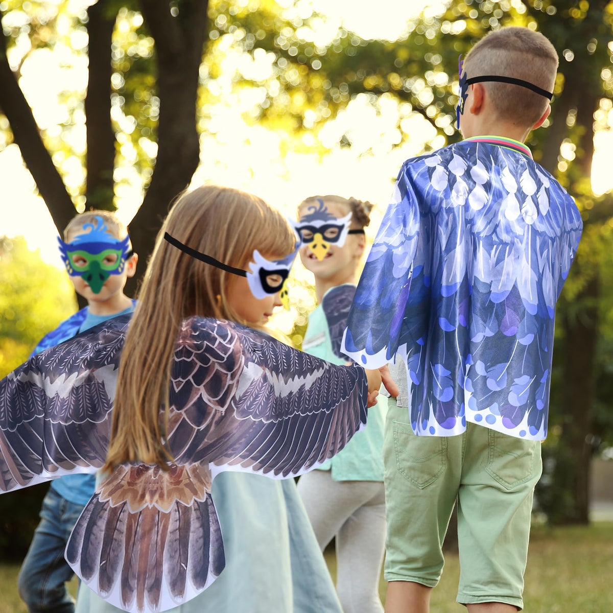 Creatoy owl mask for kids complements the bird wings for role play