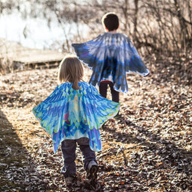Creatoy bird wings costume back view showing wing span for action poses