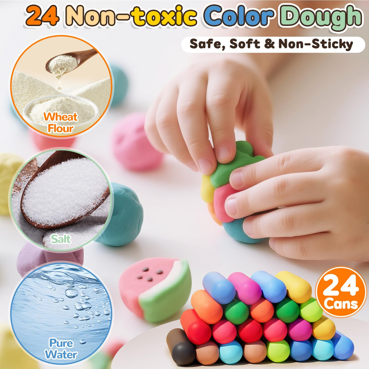 Crelloci 24-color dough pack adds vibrant options for creativity.