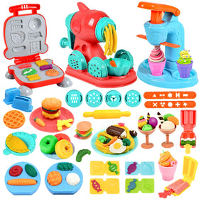 Crelloci ice cream disc with colorful dough for imaginative kitchen play.