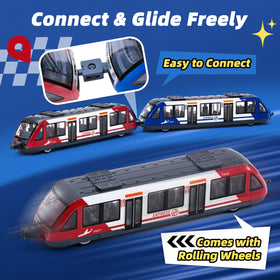 Crelloci Bullet Train Set connectors show easy snap together for secure play.