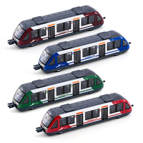 Crelloci Bullet Train Set front view with four car layout ready to connect.