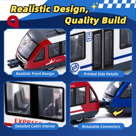 Crelloci Bullet Train Set side wheels enabling smooth push and glide.