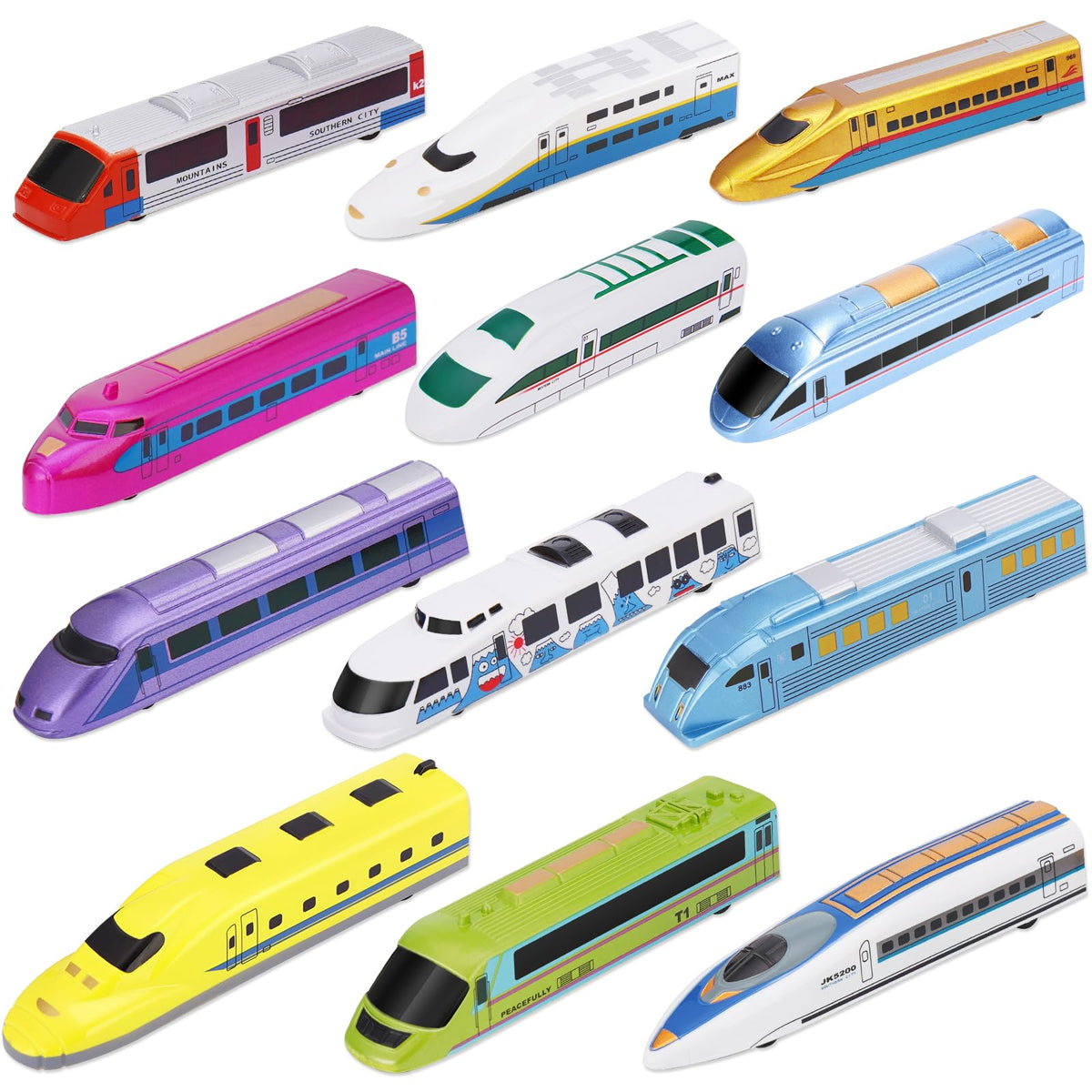 Crelloci Bullet Train pull-back action for fast indoor play