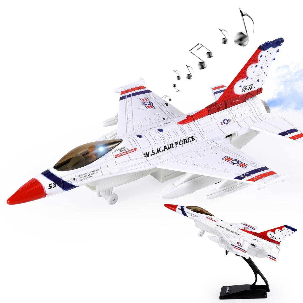 Crelloci diecast F-16 model for display and hands-on play