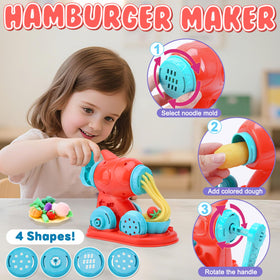 Crelloci four-in-one color dough hamburger maker for play meals.
