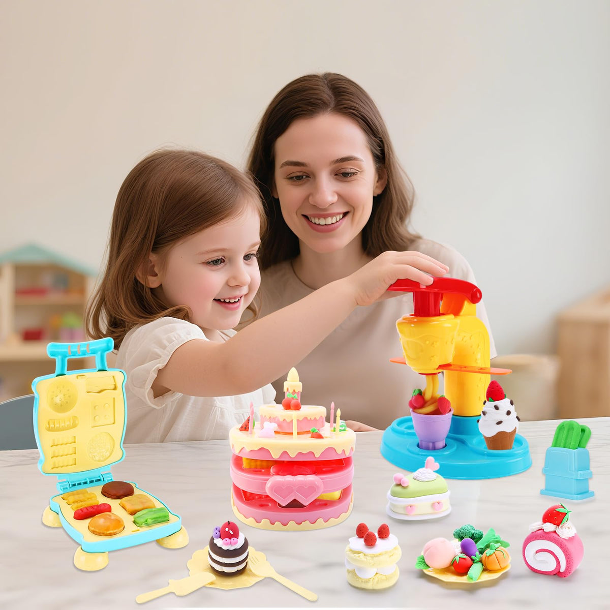 Crelloci toolset with kid-friendly dough tools for little hands.
