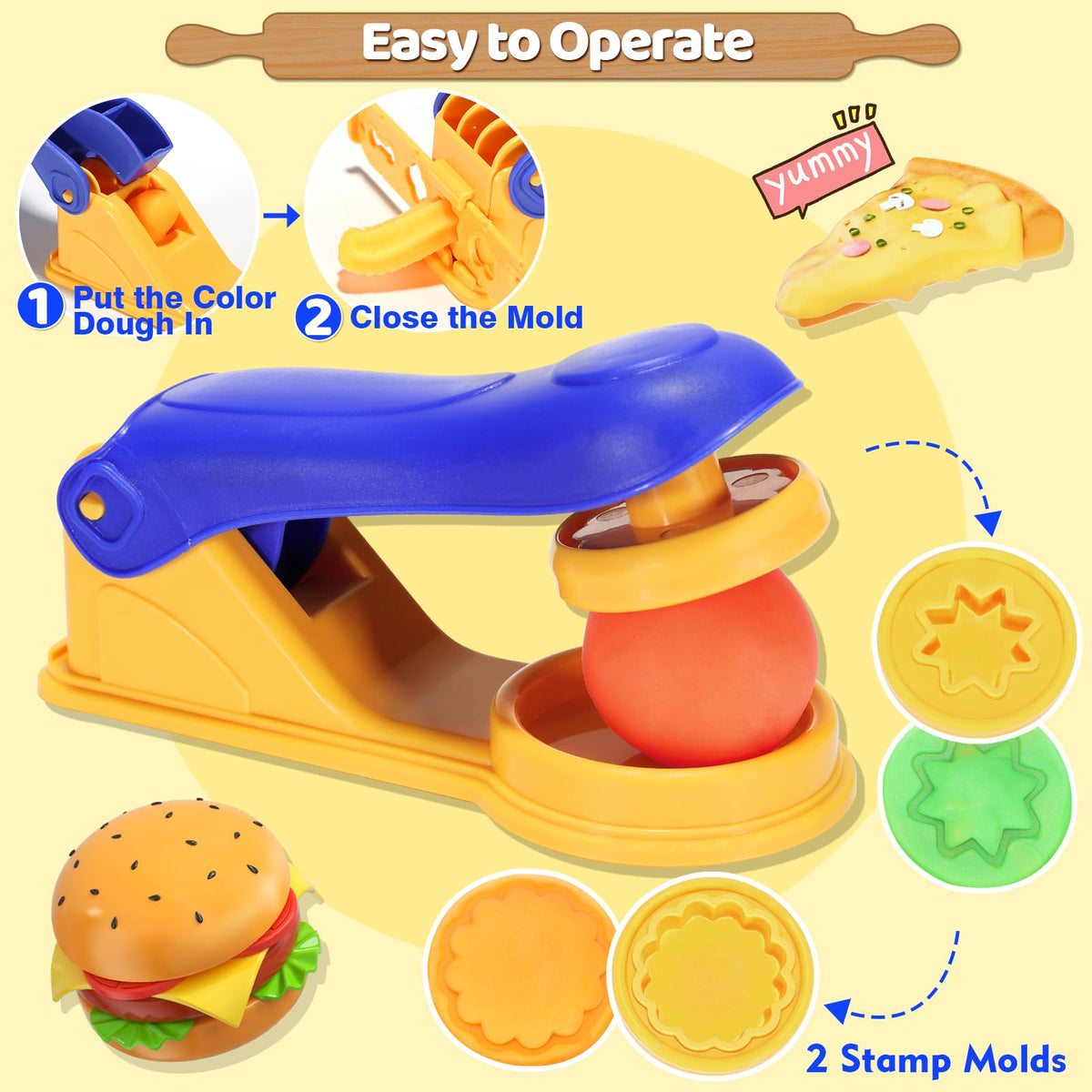 Crelloci Play Color Dough Tools Set with 12 dough cans boosts color recognition.