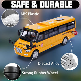 Crelloci school bus toy lights and sounds for realistic play scenarios
