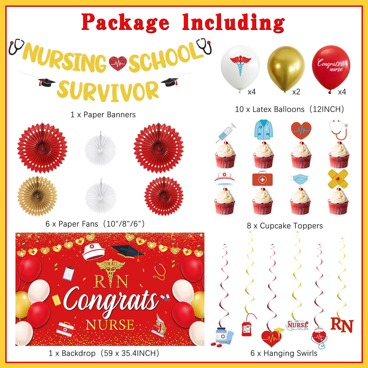 Crenics Nursing School Survival Banner highlights milestones and keeps vibes festive.