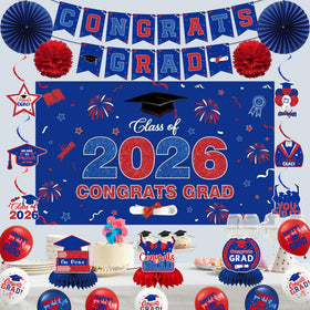 Crenics graduation party setup scene shows coordinated decor.