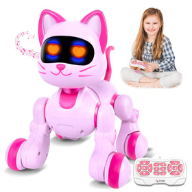 Cretargio Robot Cat front view in pink design for engaging playtime
