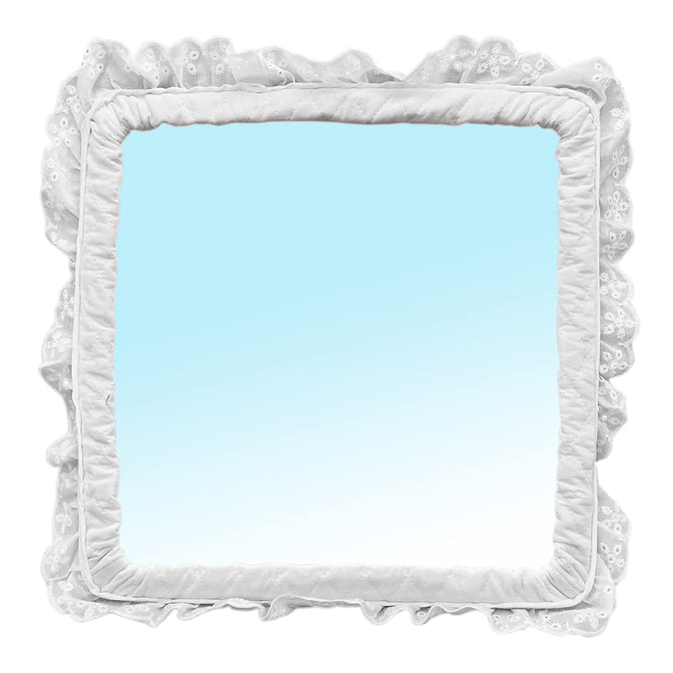 Cribby baby mirror mounted inside crib rails for safe viewing during early development.