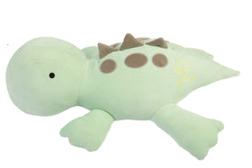 Crillop green dinosaur weighted plush, soft fur close-up, delivers cozy comfort.