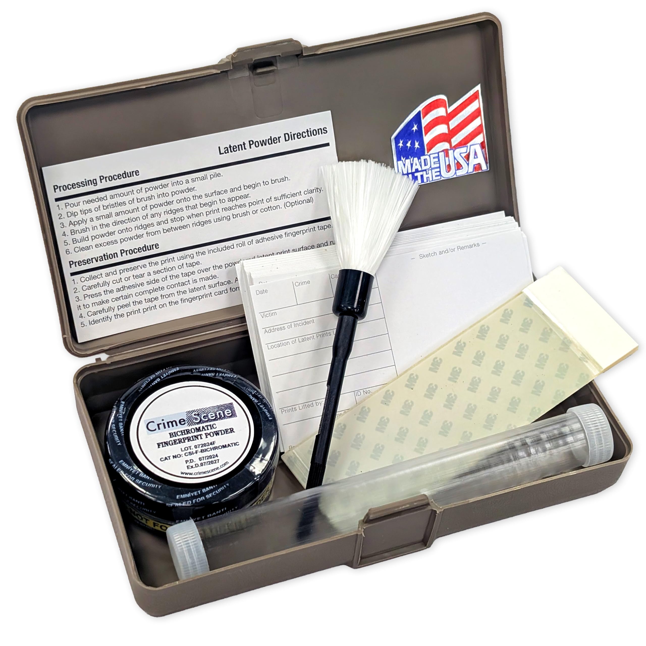 Crime Scene Basic Latent Fingerprint Kit – Bichromatic Grey Powder ...