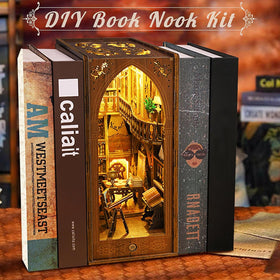 CRIOLPO Book Nook Kit library shelves design highlights knowledge-friendly decor.