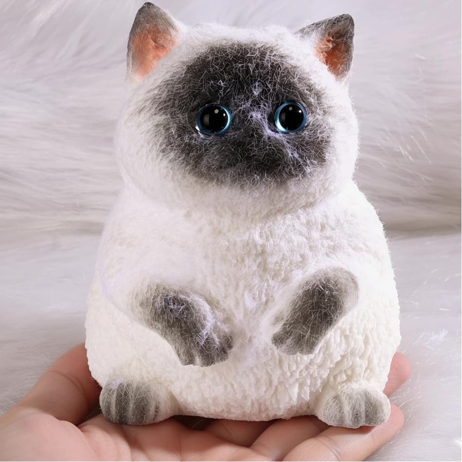 CritterCopia Big Taba Cat toy front view, a cute stress-relief companion for desks and shelves.