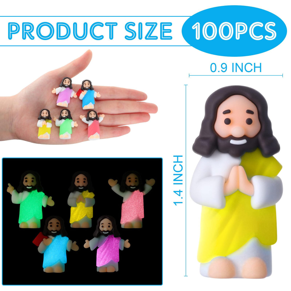 CroBlissful cyan Little Jesus figurine ideal for classroom treasure hunts and blessings